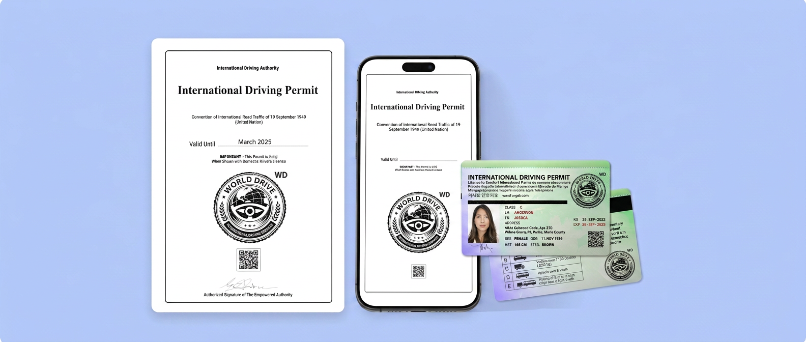 Printed IDD booklet, digital permit and ID card